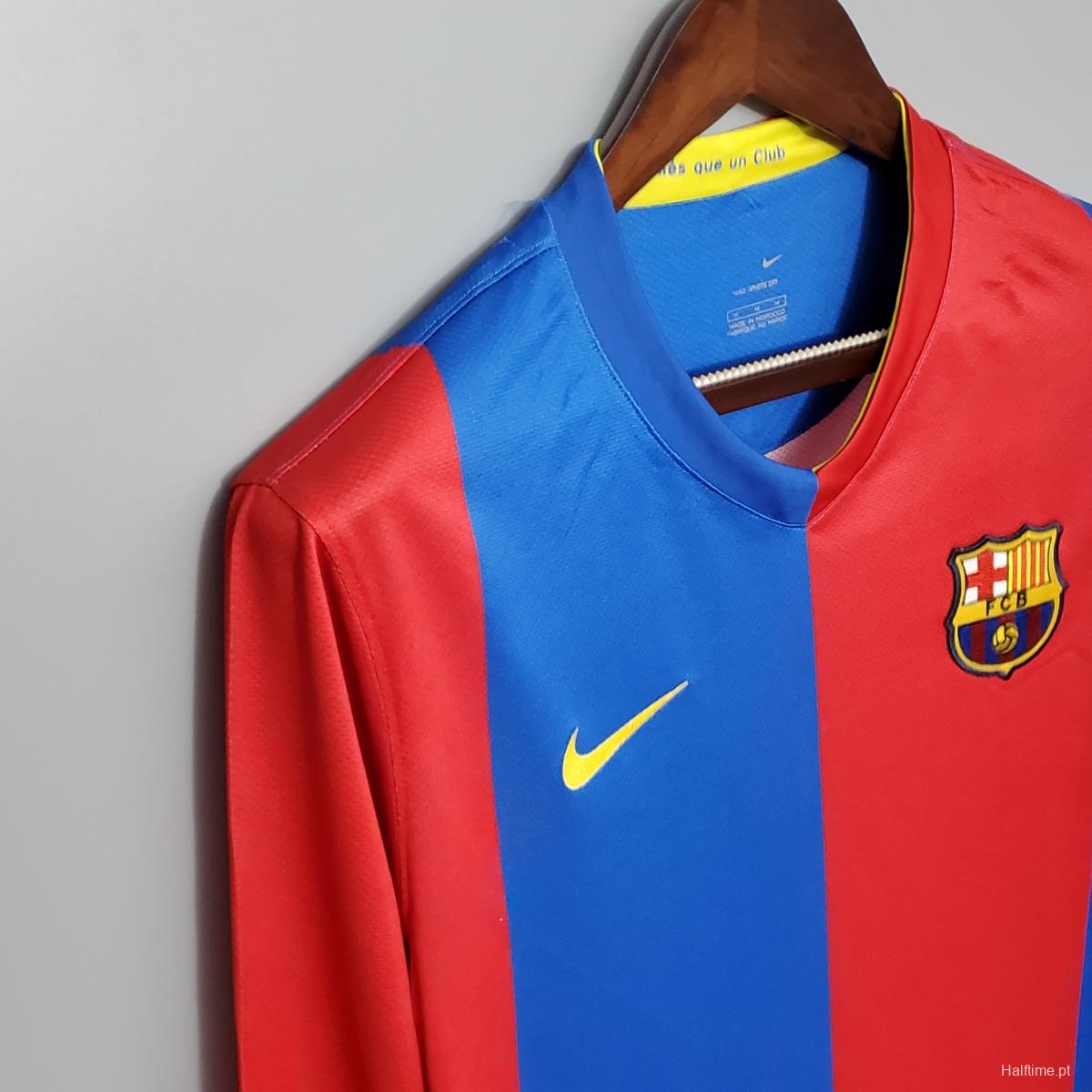 Retro Barcelona 06/07 Long sleeve home Soccer Jersey