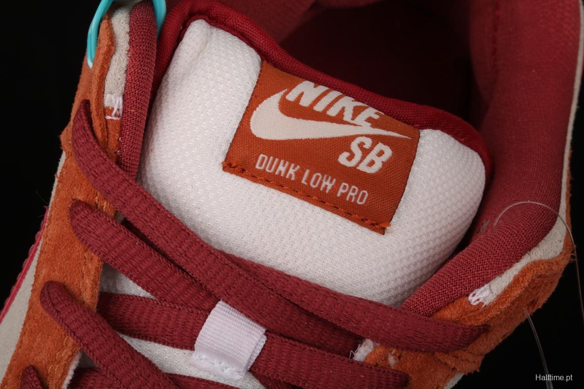 NIKE SB DUNK Low Pro brown-red color matching low-top casual board shoes BQ6817-202