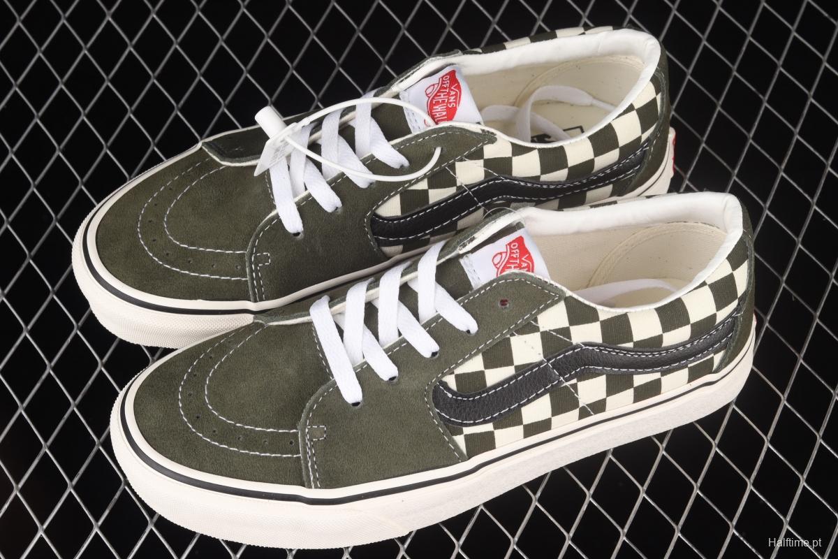 Vans Suede Sk8-Low light green checkerboard low-top casual board shoes VN0A4UUK2V5