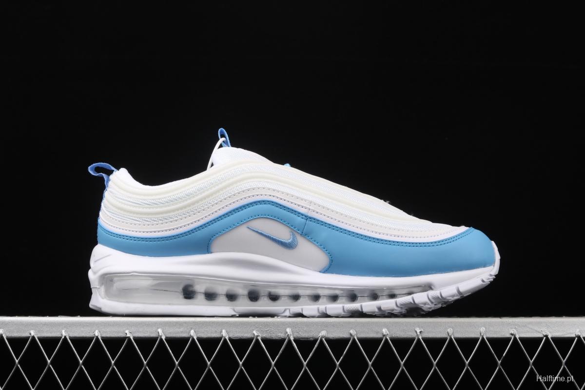 NIKE Air Max 97 Essential White Blue simple White Blue 3M reflective bullet Air cushion running shoes BV1982-101