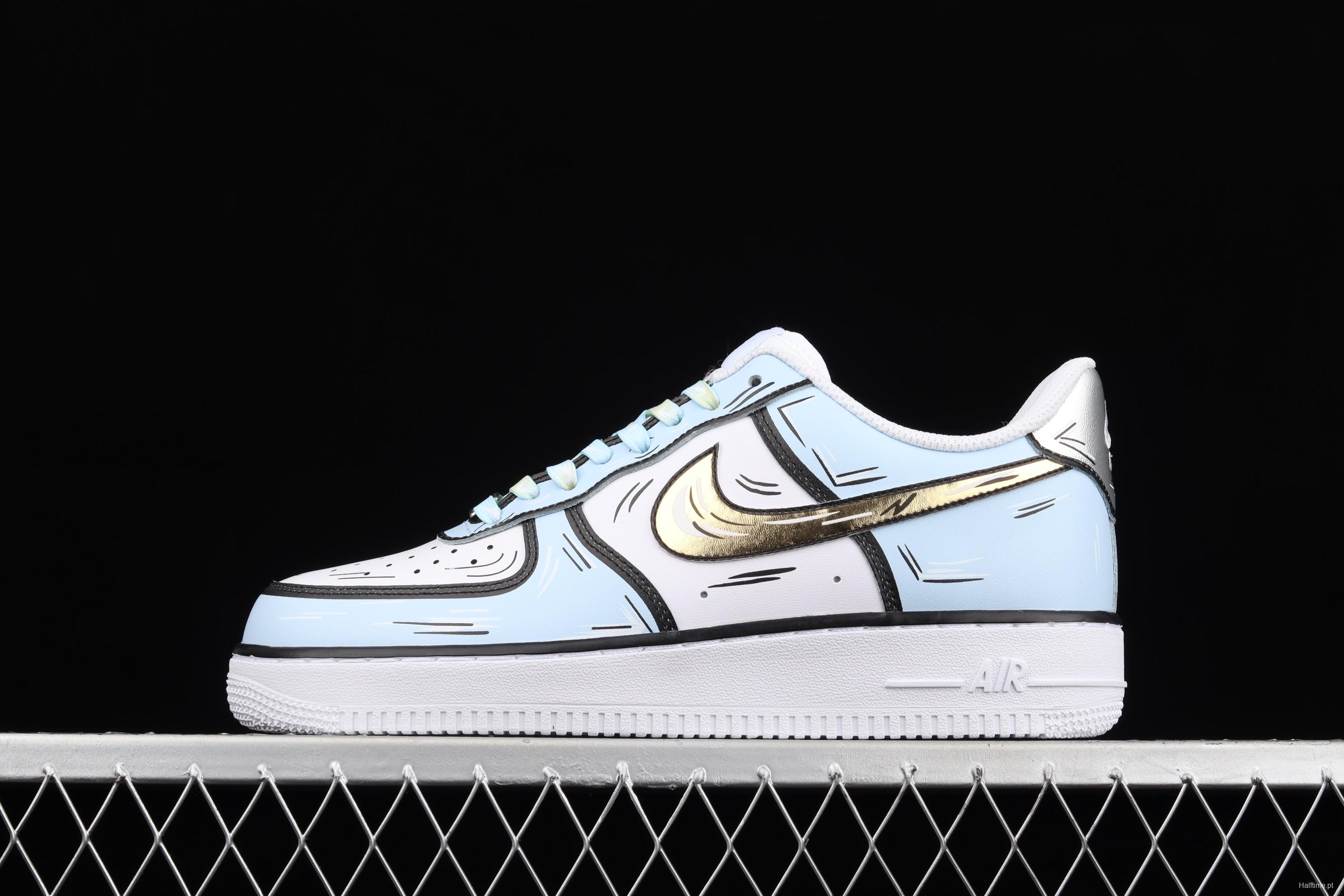 NIKE Air Force 11607 Low two-dimensional theme ice and snow strange color matching low-top casual board shoes CW2288-212