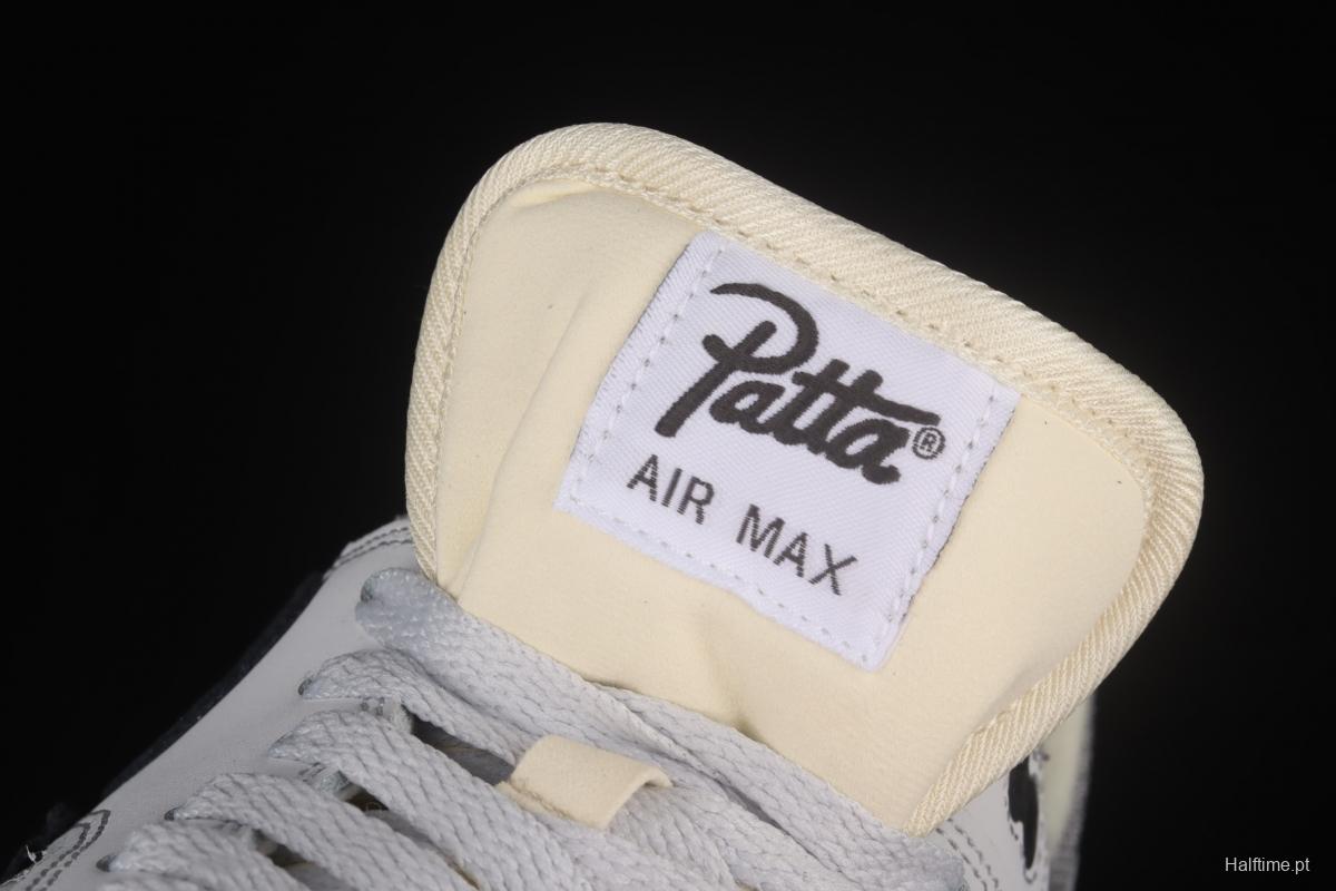 Patta x Nike Air Max 1 joint style suede spliced half-palm air cushion vintage running shoes DH1348-002