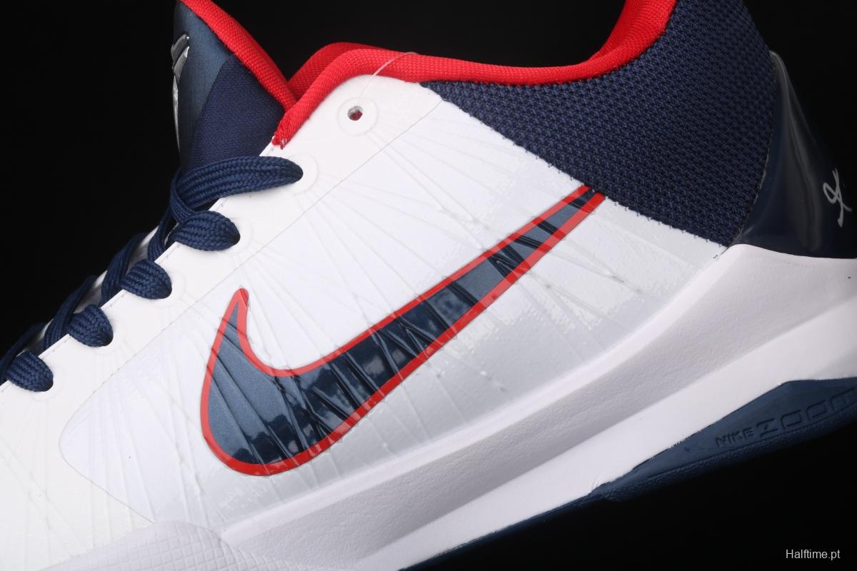 NIKE Zoom Kobe V Protro White, Blue and Red Kobe Bryant 5 2020 reproduce low-end sports basketball shoes 386429-105