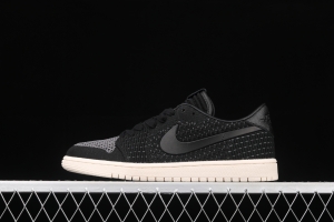 Air Jordan 1 Low knitted black low top basketball shoes AH4506-010