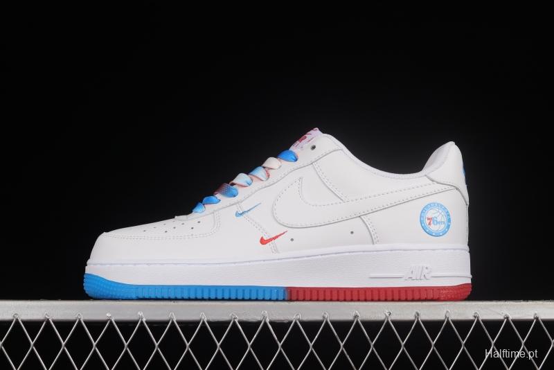 NIKE Air Force 1'07 Low Philadelphia 76ers white, blue and red low-top casual sneakers AI5958-300