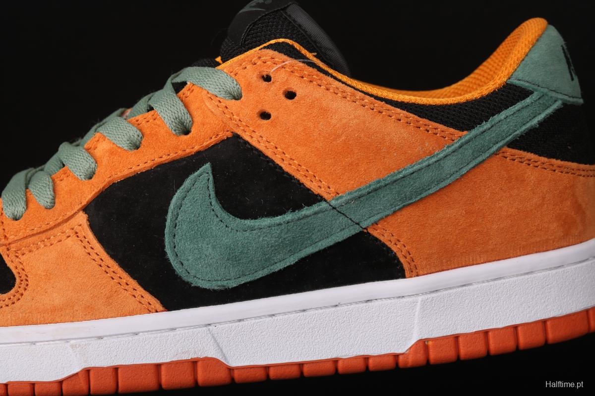 NIKE SB DUNK Low SP Ceramic dunk series carrot yellow and black low-side leisure sports skateboard shoes DA1469-001