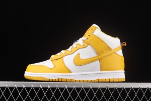 NIKE SB DUNK High white and yellow color SB rebound high upper shoes DD1869-106