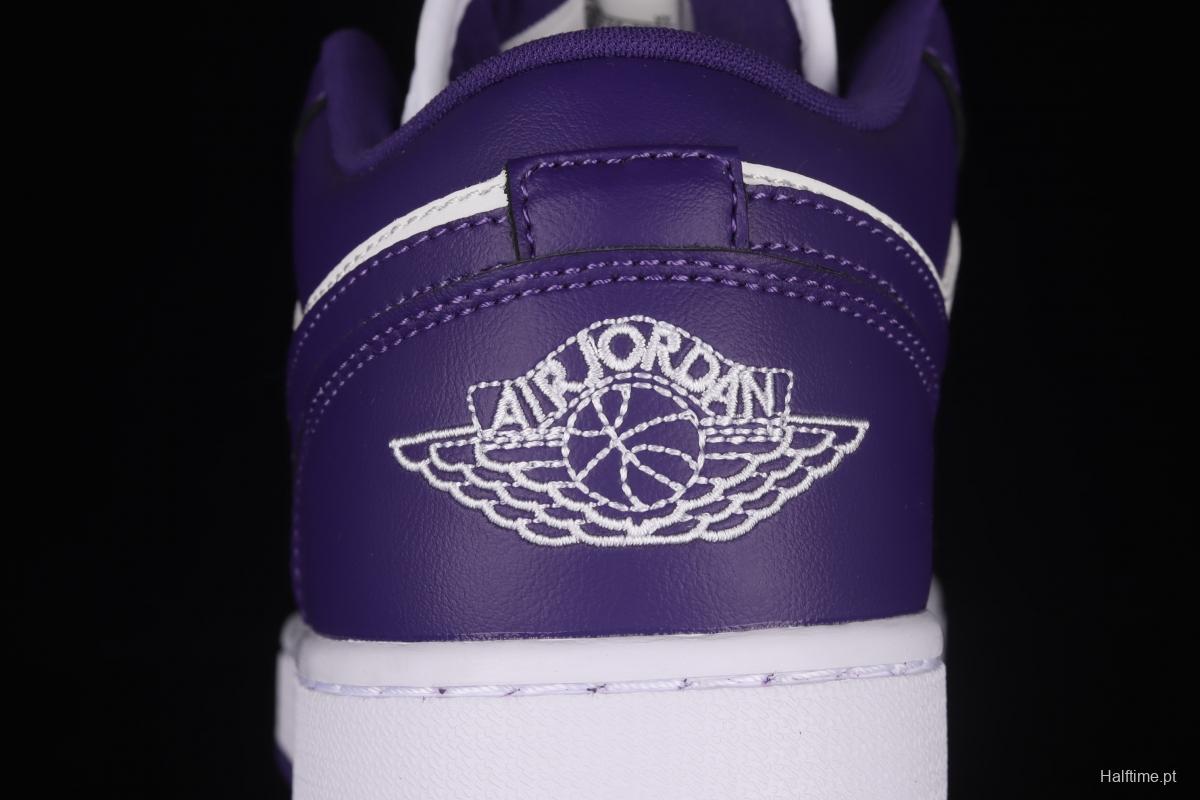 Air Jordan Low White and Purple Coat low-end Culture Leisure Sports Basketball shoes DC0774-500