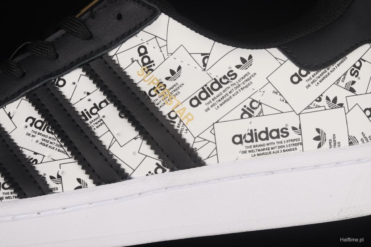 Adidas Originals Superstar FV2819 shell head printed with logo 3M reflective classic sports shoes