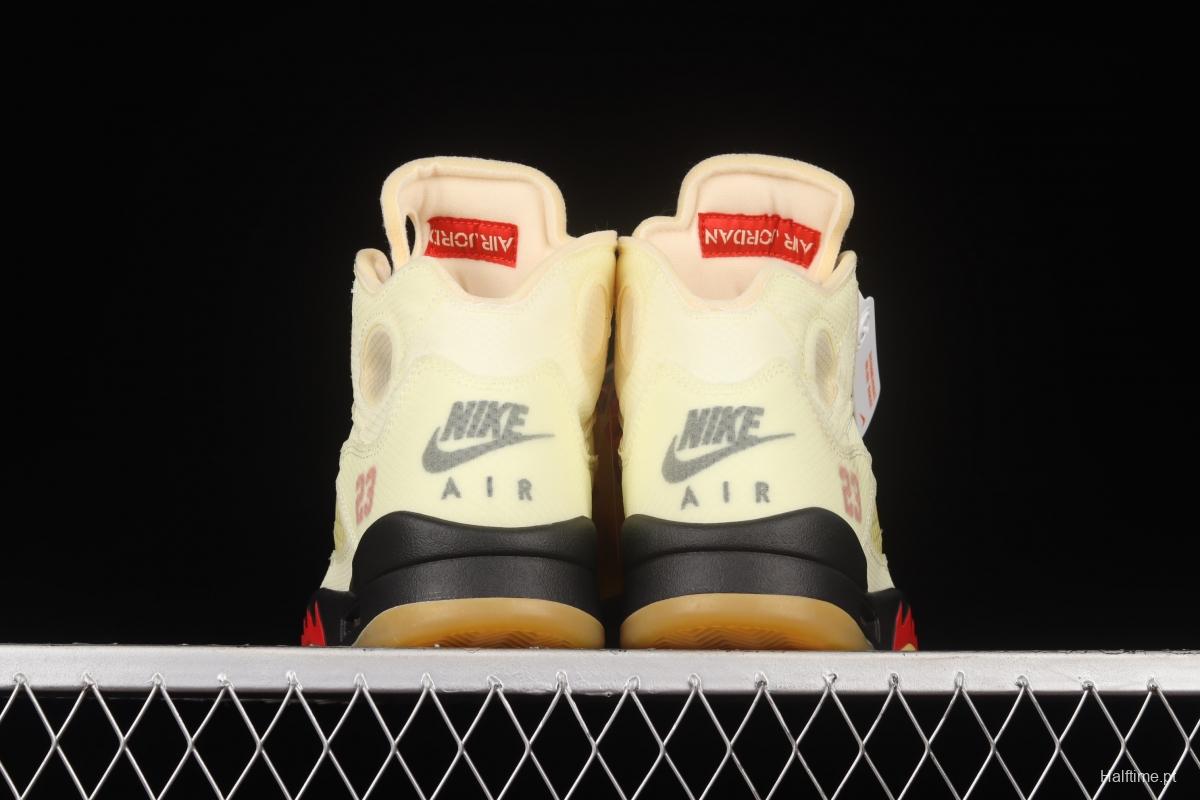 OFF-White x Air Jordan 5 Retro SP White Sail Golden Cicada DH8565-100