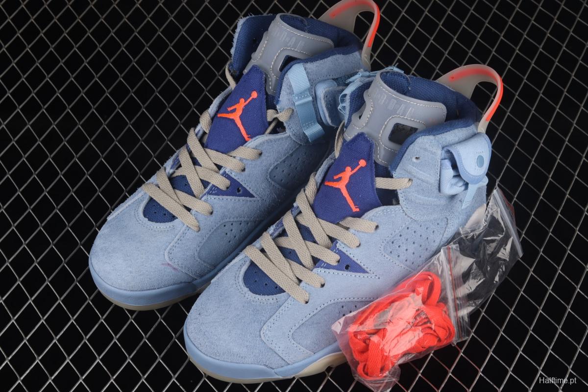 Travis Scott x Air Jordan 6 Cerulean Joint name Sky Blue DH0690-400