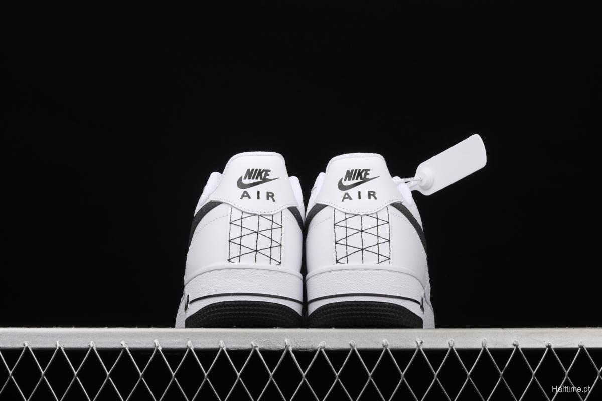 NIKE Air Force 1x07 Low black and white deconstruct low-top casual board shoes DD7113-100