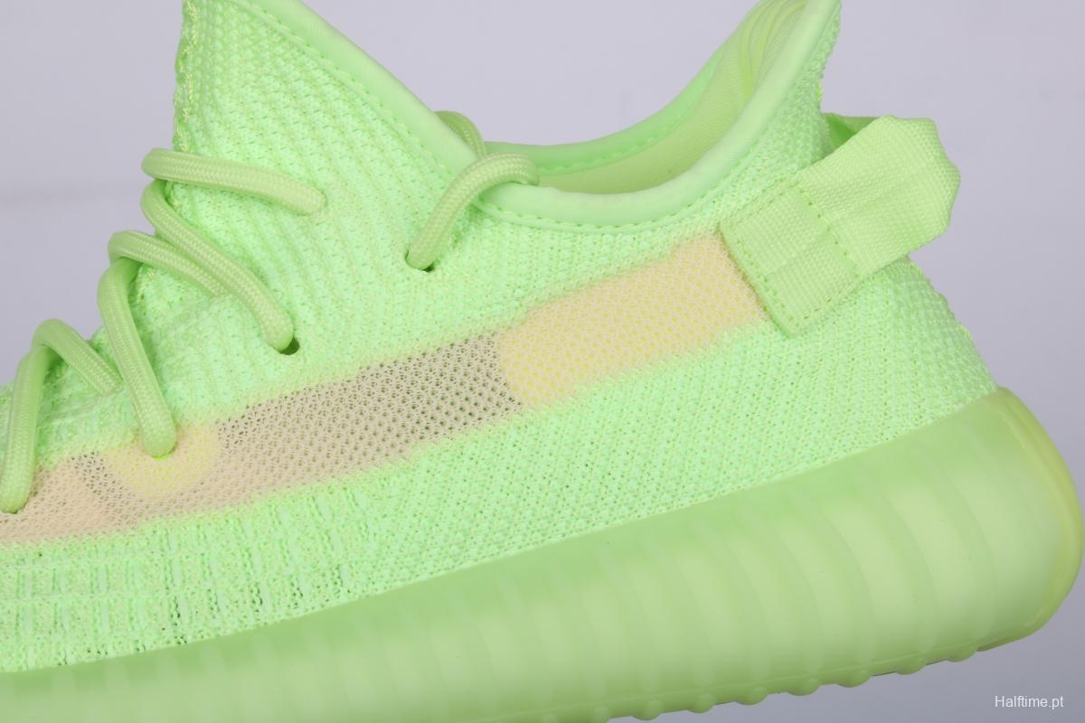 Adidas Yeezy 350 Boost V2 EG5293 Darth Coconut 350 second generation fluorescent green hollowed-out silk color matching