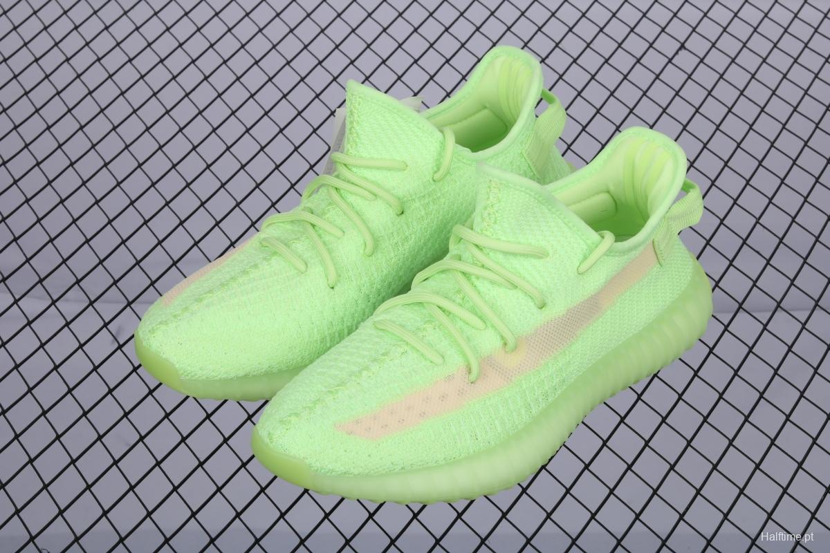 Adidas Yeezy 350 Boost V2 EG5293 Darth Coconut 350 second generation fluorescent green hollowed-out silk color matching