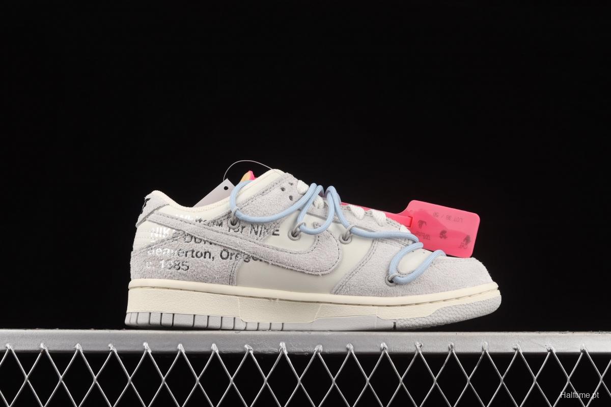 OFF-White x NIKE DUNK Low 12 of 50 OW suede SB buckle rebound fashion casual board shoes DJ0950-113