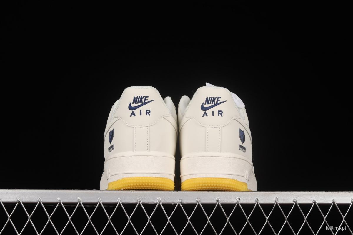 NIKE Air Force 11407 Low Su19 beige blue yellow Memphis Grizzlies city limited low-top casual board shoes TN2569-307