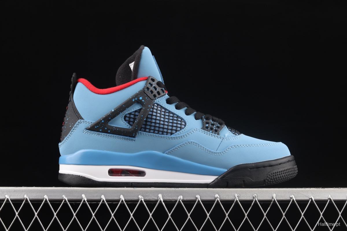 Travis Scott Cactus Jack x Air Jordan 4 Joe 4 AJ4 joint suede blue headcoat genuine standard 308497-406