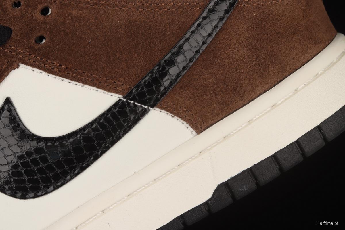 NIKE SB DUNK Low Pro Trail End Brown turn hair brown, white and black snake pattern dunk series low side leisure sports skateboard shoes 304292-102