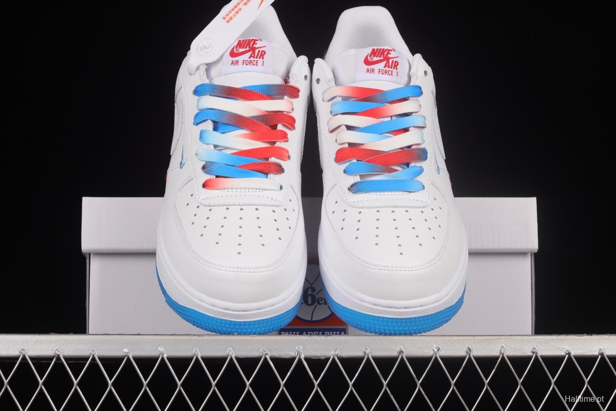 NIKE Air Force 1'07 Low Philadelphia 76ers white, blue and red low-top casual sneakers AI5958-300