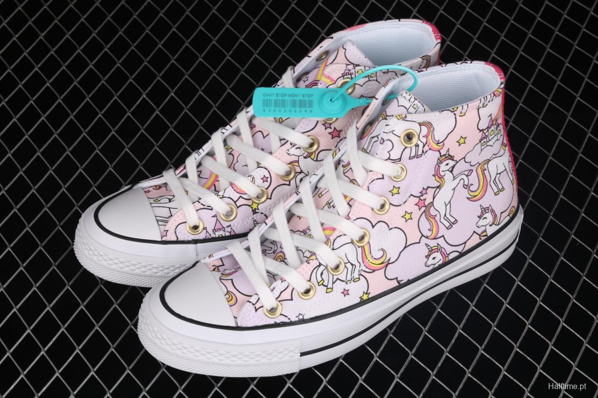 Converse All Star Ma Baoli co-signed cartoon printed high-top casual canvas shoes 669107C