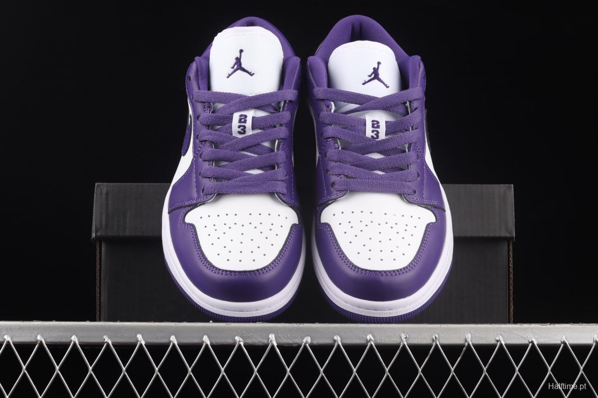 Air Jordan Low White and Purple Coat low-end Culture Leisure Sports Basketball shoes DC0774-500