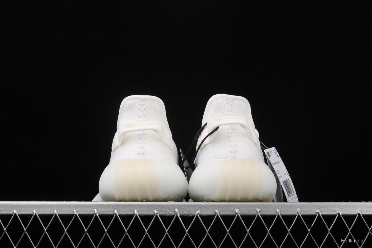 Adidas Yeezy 350V2 All White Real Boost Basf das coconut 350 second generation CP9366 fluorescent white BASF popcorn