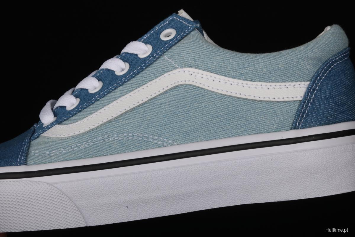 Vans Old School denim tannin canvas blue classic low upper shoes VN0A38G1Q69