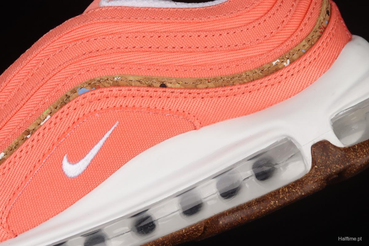 NIKE Air Max 97 SE bullet orange powder embroidered air cushion running shoes DC4012-800