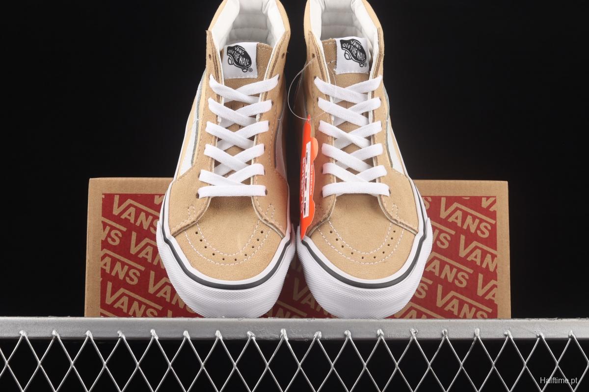 Vans Sk8-Hi milk tea color high-top casual board shoes VN0A32QG4G5