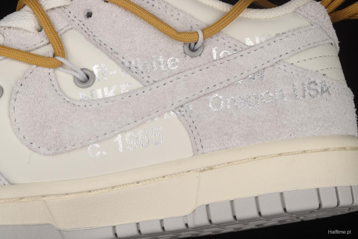 OFF-White x NIKE DUNK Low 12 of 50 OW suede SB buckle rebound fashion casual board shoes DJ0950-105