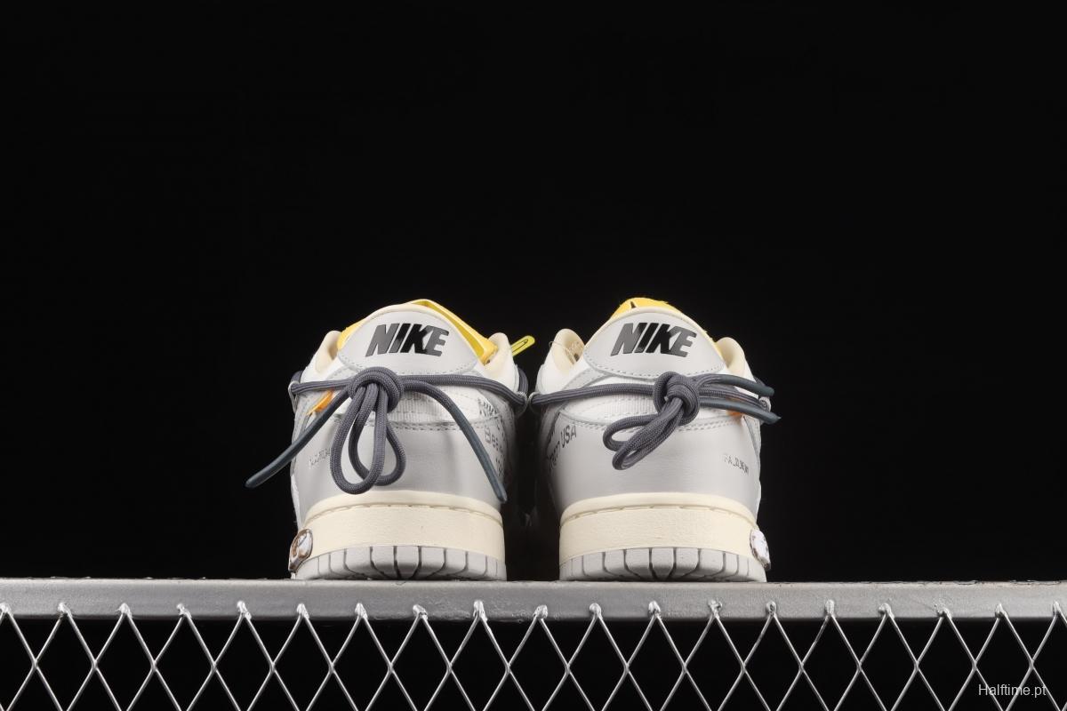 OFF-White x NIKE DUNK Low OW gray SB buckle rebound fashion casual board shoes DM1602-105