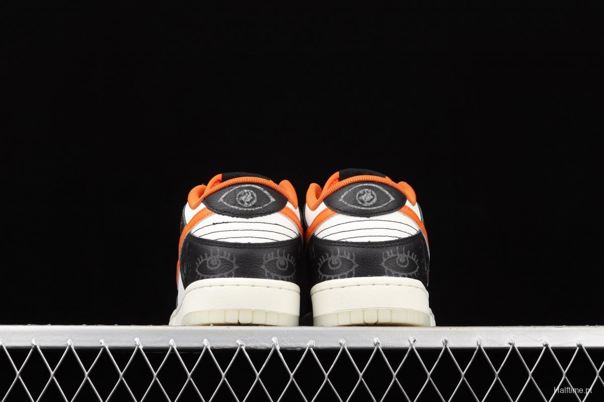 NIKE SB DUNK Low Halloween black, white and orange luminous Halloween SB rebound fashion casual board shoes DD3357-100