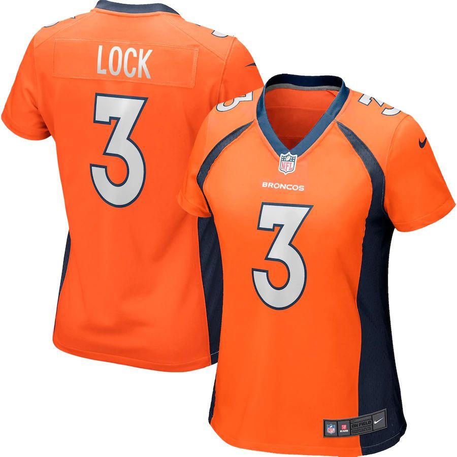 Women's Drew Lock Orange Player Limited Team Jersey