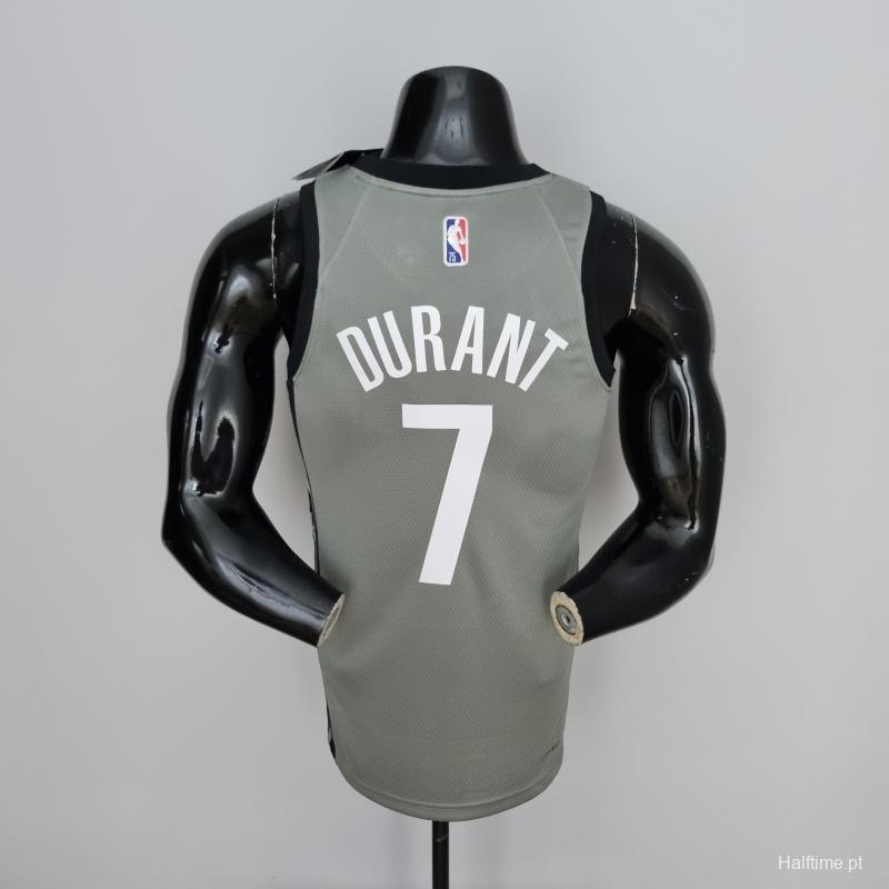 75th Anniversary Durant #7 Brooklyn Nets City Edition Gray NBA Jersey