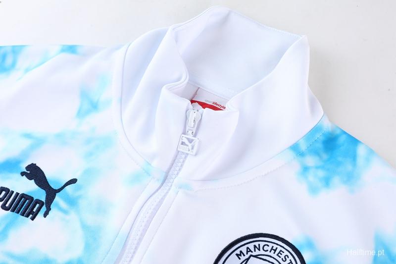 2022 Manchester City White Full Zipper Jacket Suit