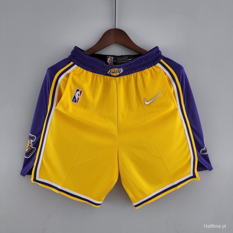 75th Anniversary Los Angeles Lakers Yellow NBA Shorts