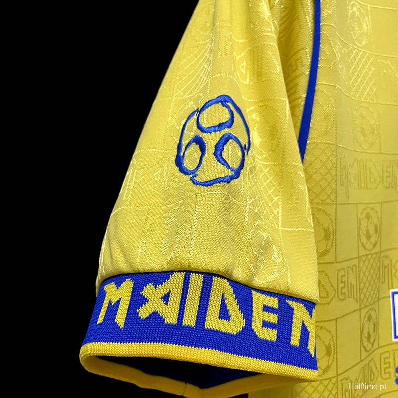 Retro 2008 West Ham Iron Maiden Yellow Jersey