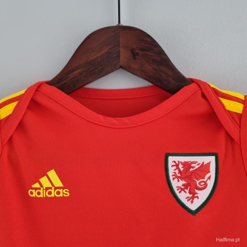 2022 Wales Home Baby KM#0024 9-12 Soccer Jersey