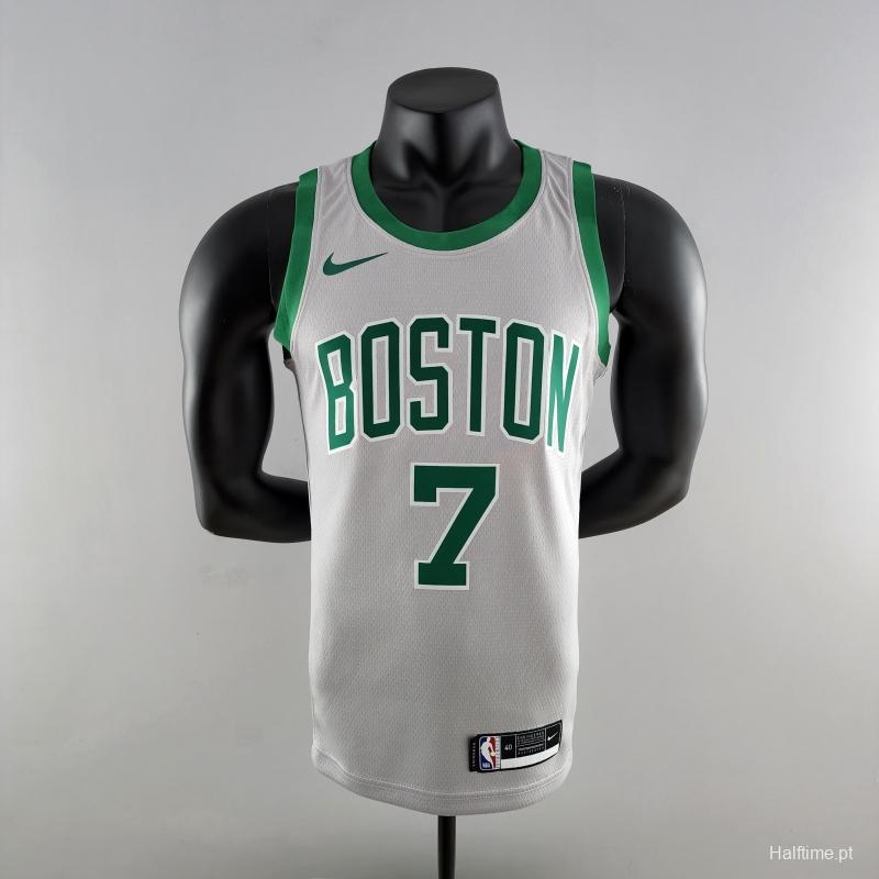 BROWN 7 Boston Celtics Grey NBA Jersey Halftime