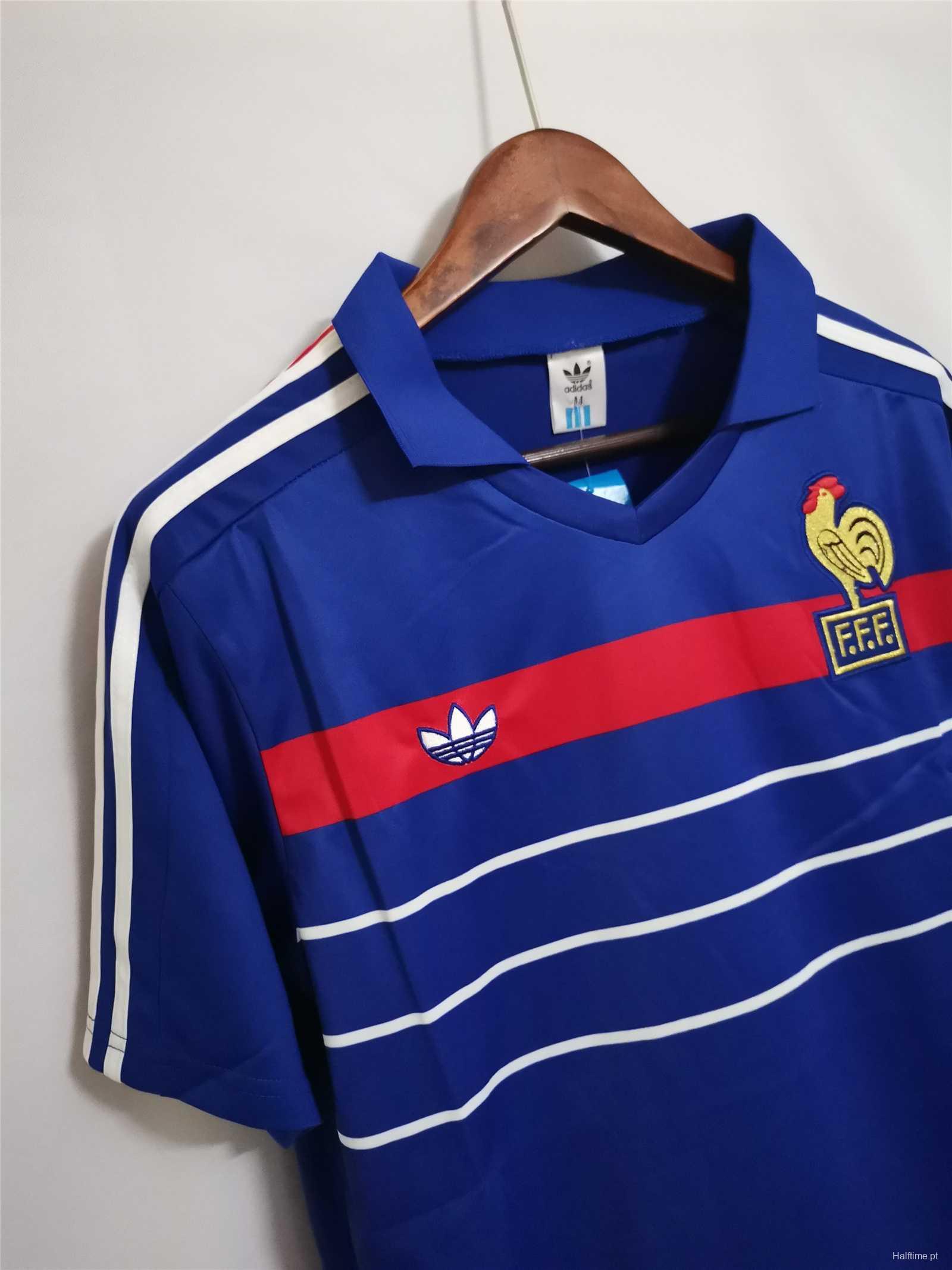 Retro 1984 France Home Soccer Jersey