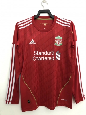 Retro 10/11 Liverpool Home Long Sleeve Soccer Jersey