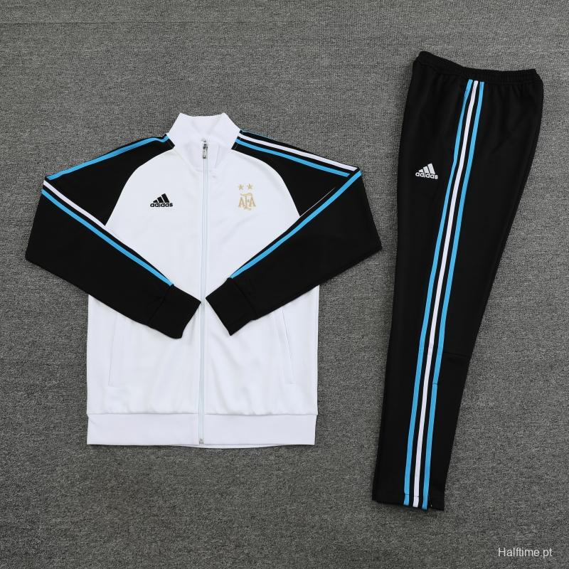 2022 Argentina White Full Zipper Tracksuit