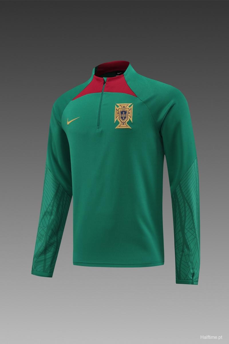 2022 Portugal Half Zipper Green Tracksuit