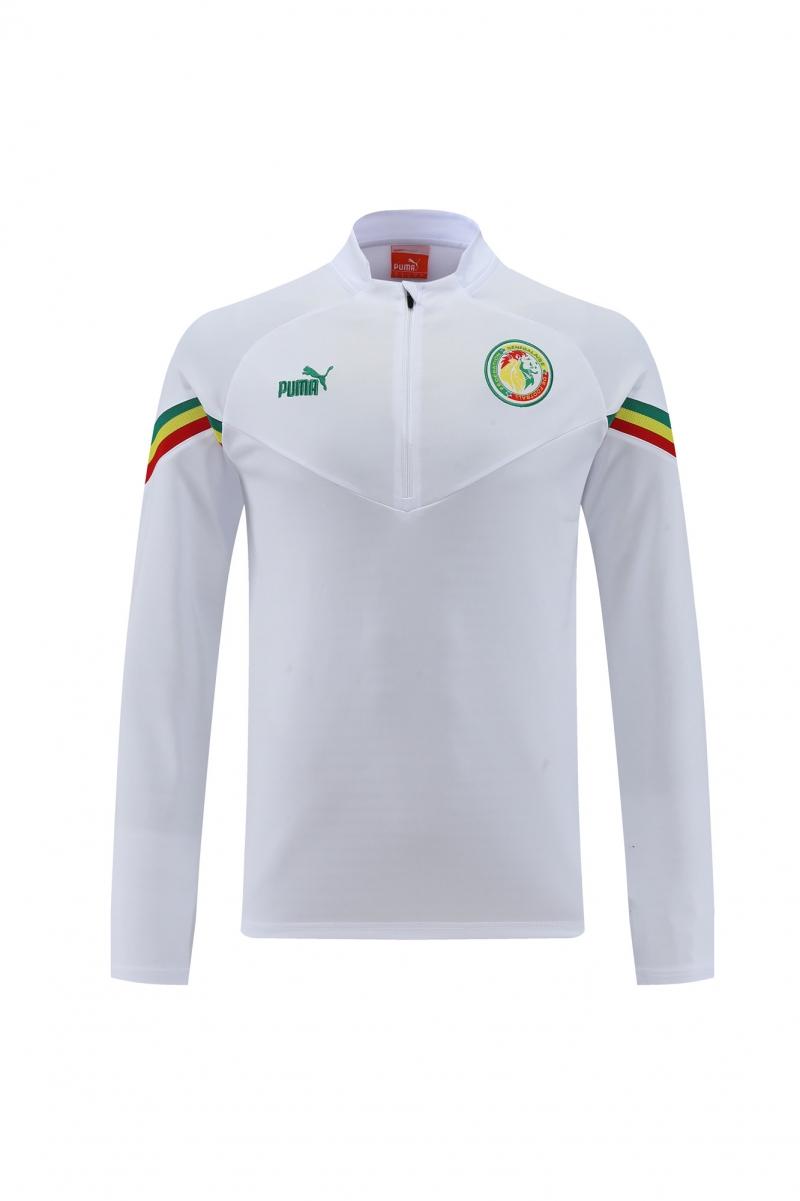 2022 Senegal White Half Zipper Tracksuit