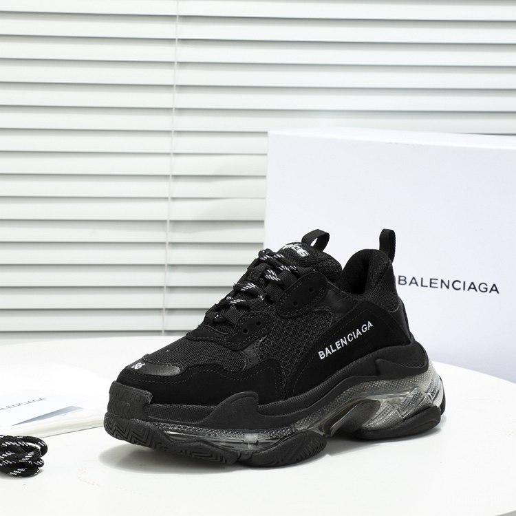 Men/Women Balenciaga Triple S Clear Sole Black/Red/White Sneaker Item 6380380