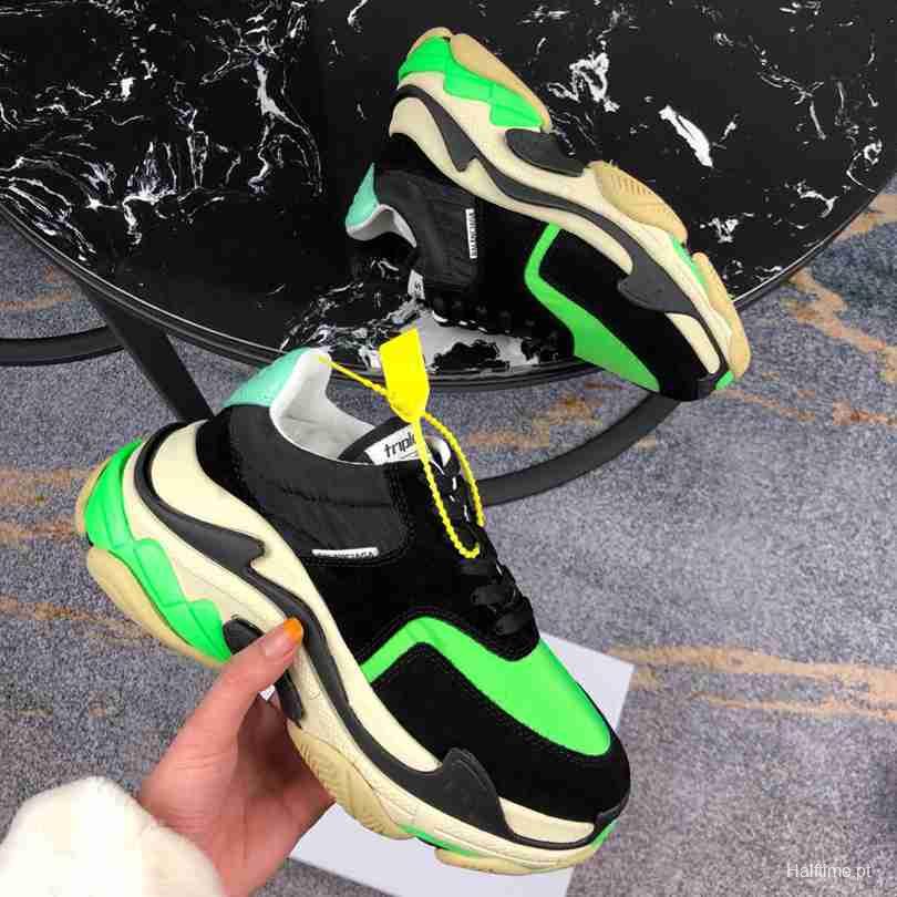 Men Balenciaga Triple-S 2 Black/Green Sneaker