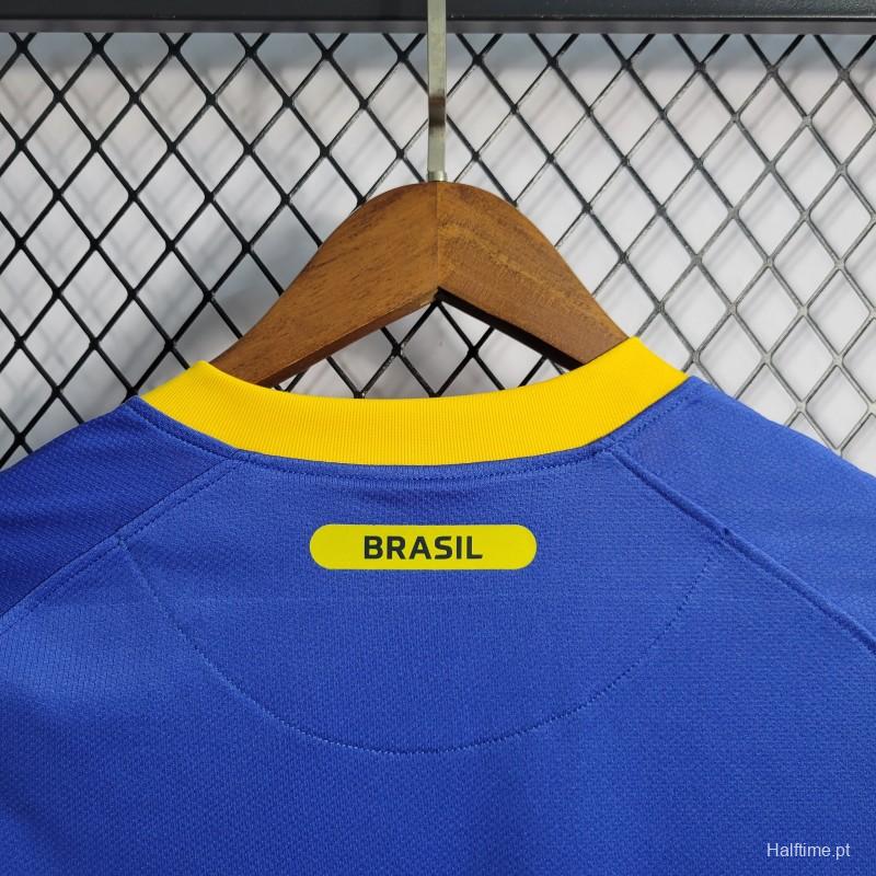 Retro 2010 Brazil Away Blue Jersey