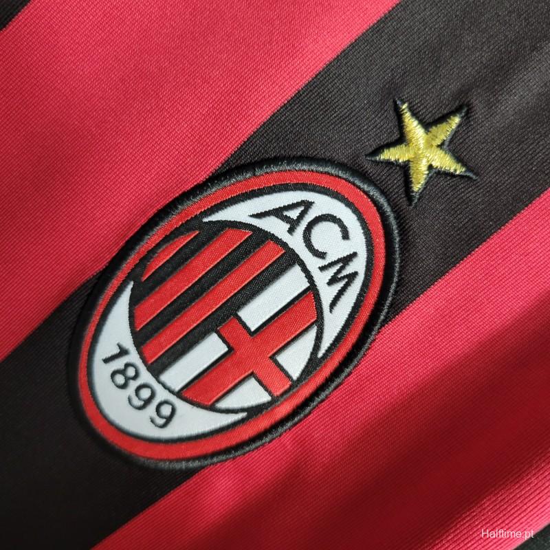 Retro Long Sleeve 2009-10 AC Milan Home Jersey