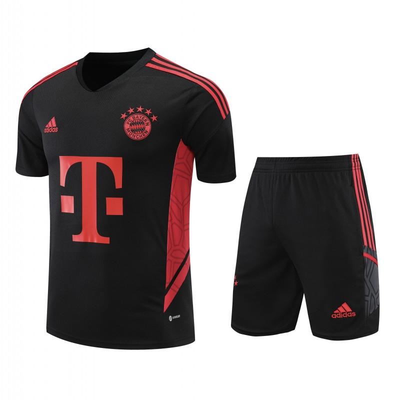 23-24 Bayern Munich Black Red Short Sleeve+Shorts