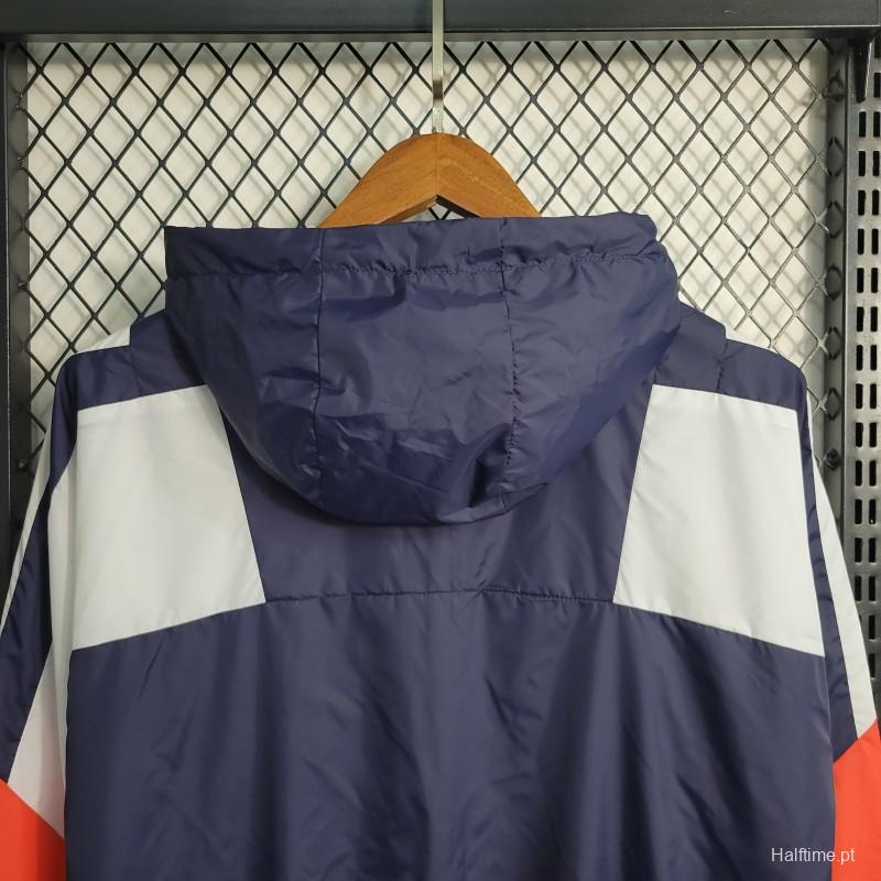 2023 Adidas Navy White Orange Windbreaker